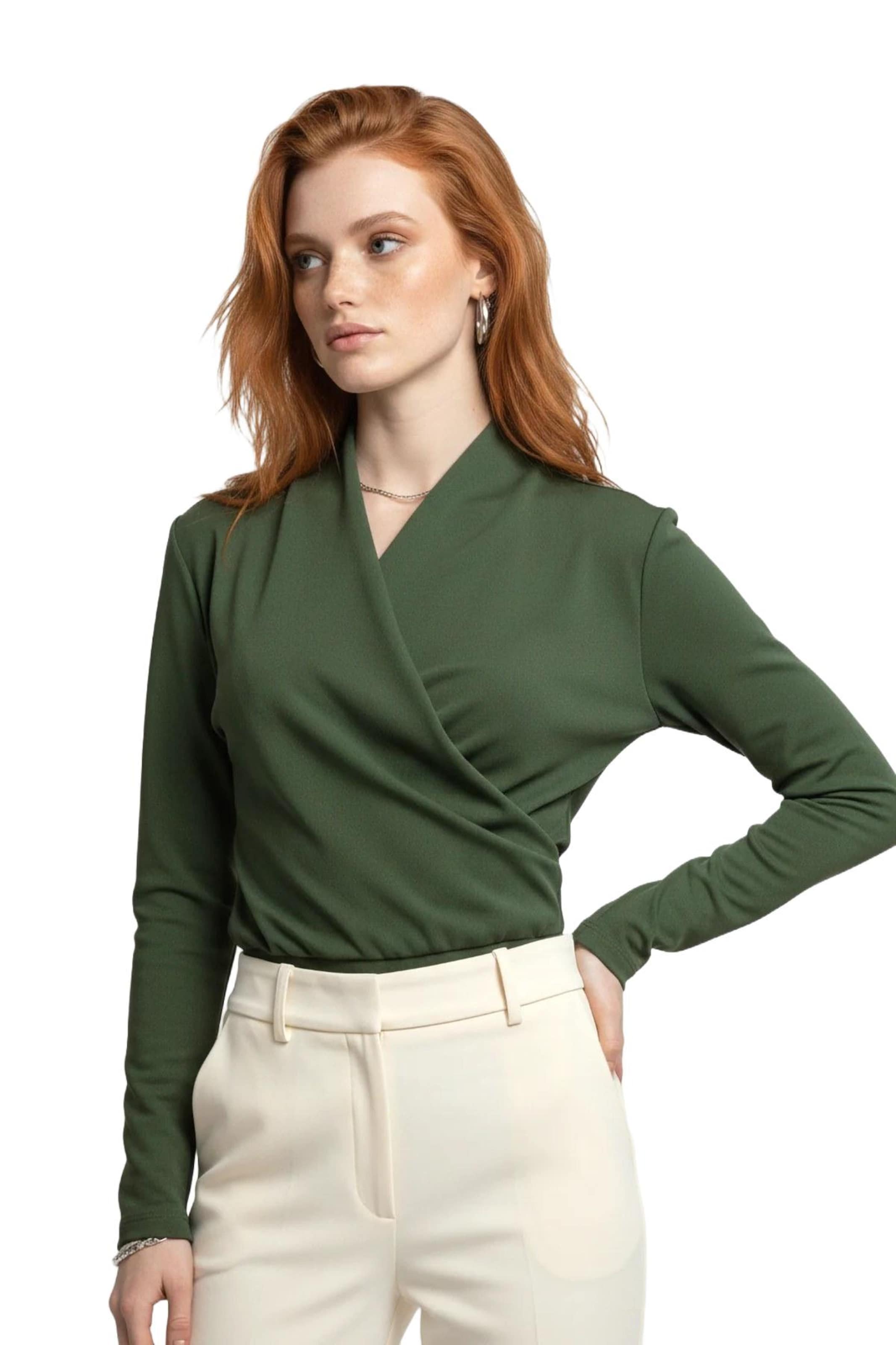 No Matter What Shirt bodysuit in Green: front