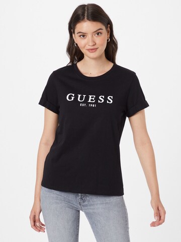 GUESS قميص بلون أسود: الأمام