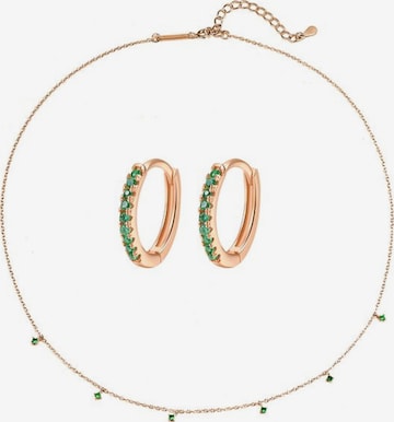 Hey Happiness Schmuckset 'Emerald Glow' in Gold: Vorderseite