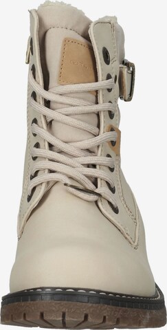 TOM TAILOR Lace-Up Ankle Boots in Beige