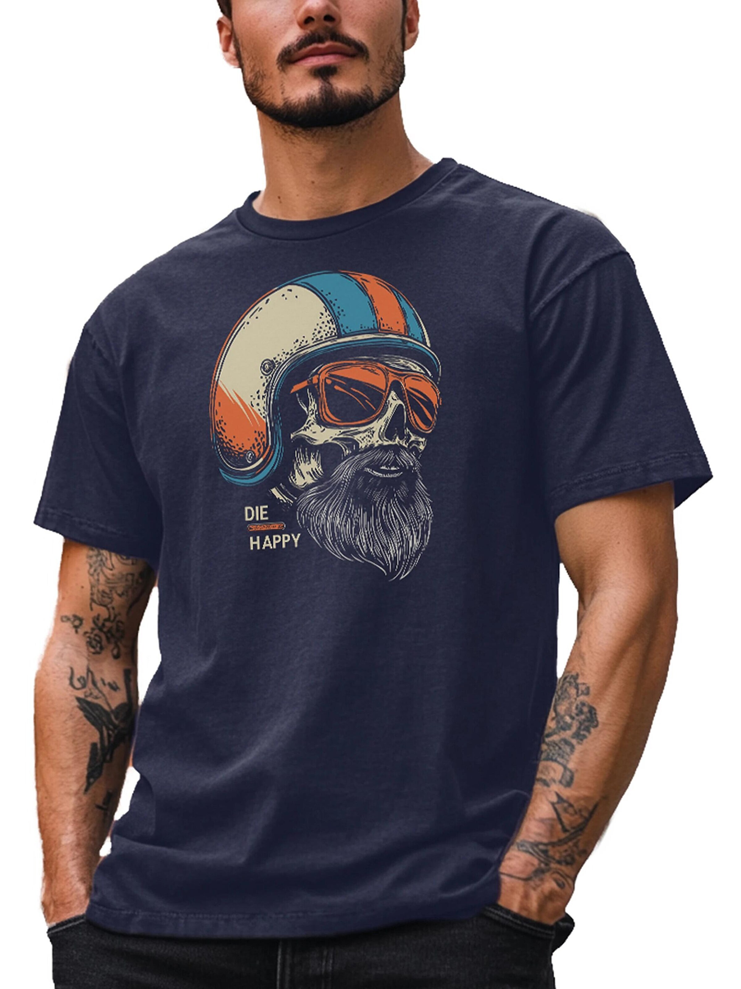 MAKAYA Shirt 'Die Happy' in Blue