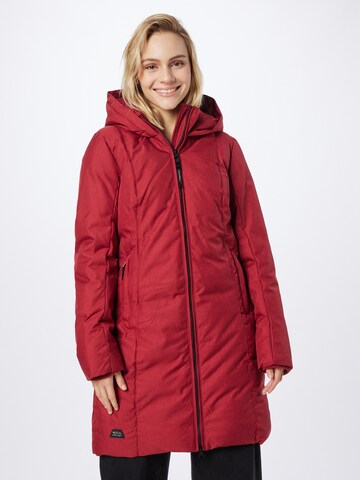 Ragwear Between-seasons coat 'AMARRI' in Red: front