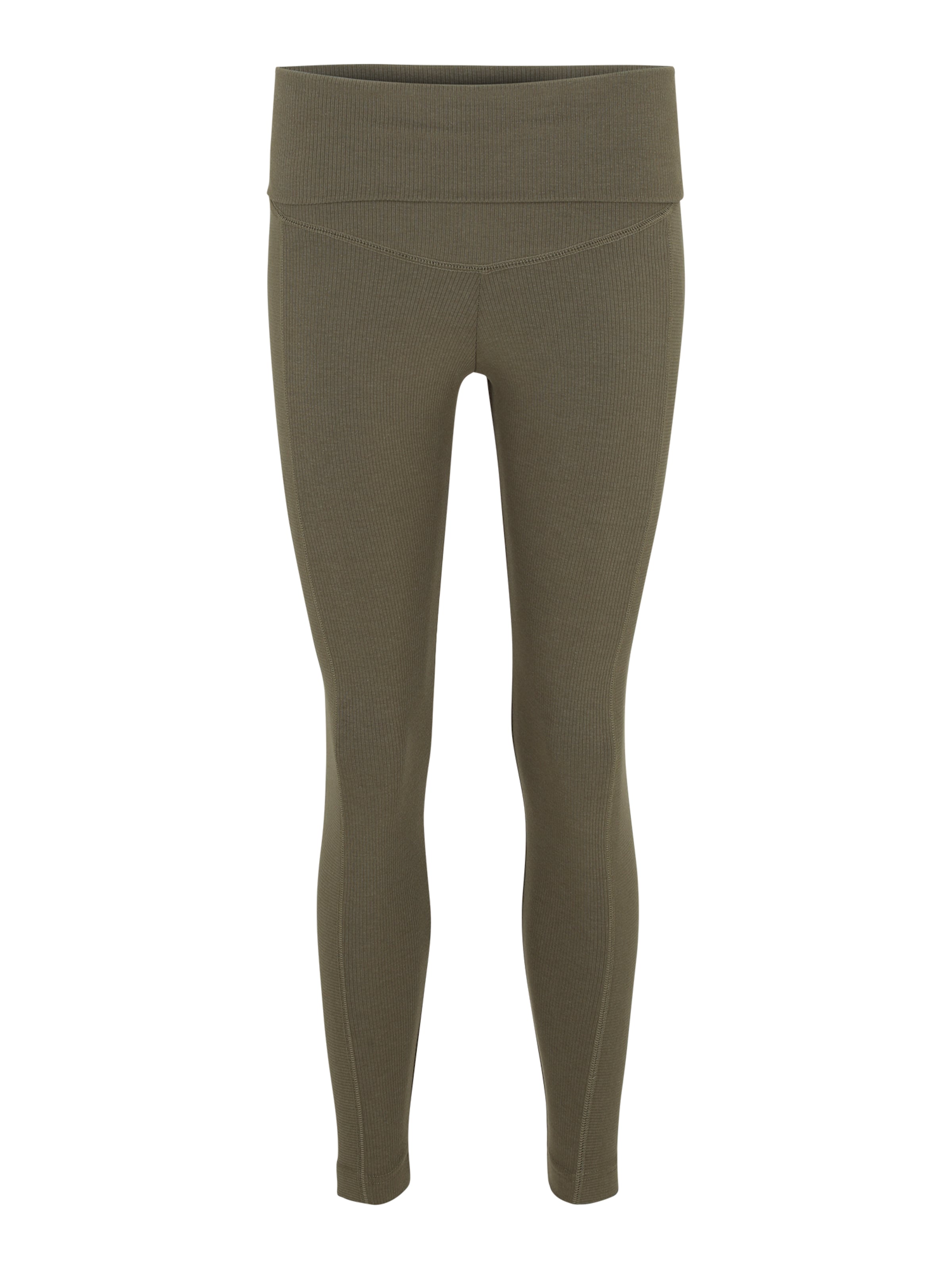 ADIDAS PERFORMANCE Skinny Sporthose 'Rib High-Waist 7/8 Leggings' in Grün: Vorderseite