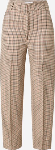 Regular Pantalon à plis 'Barrel' Warehouse en marron : devant