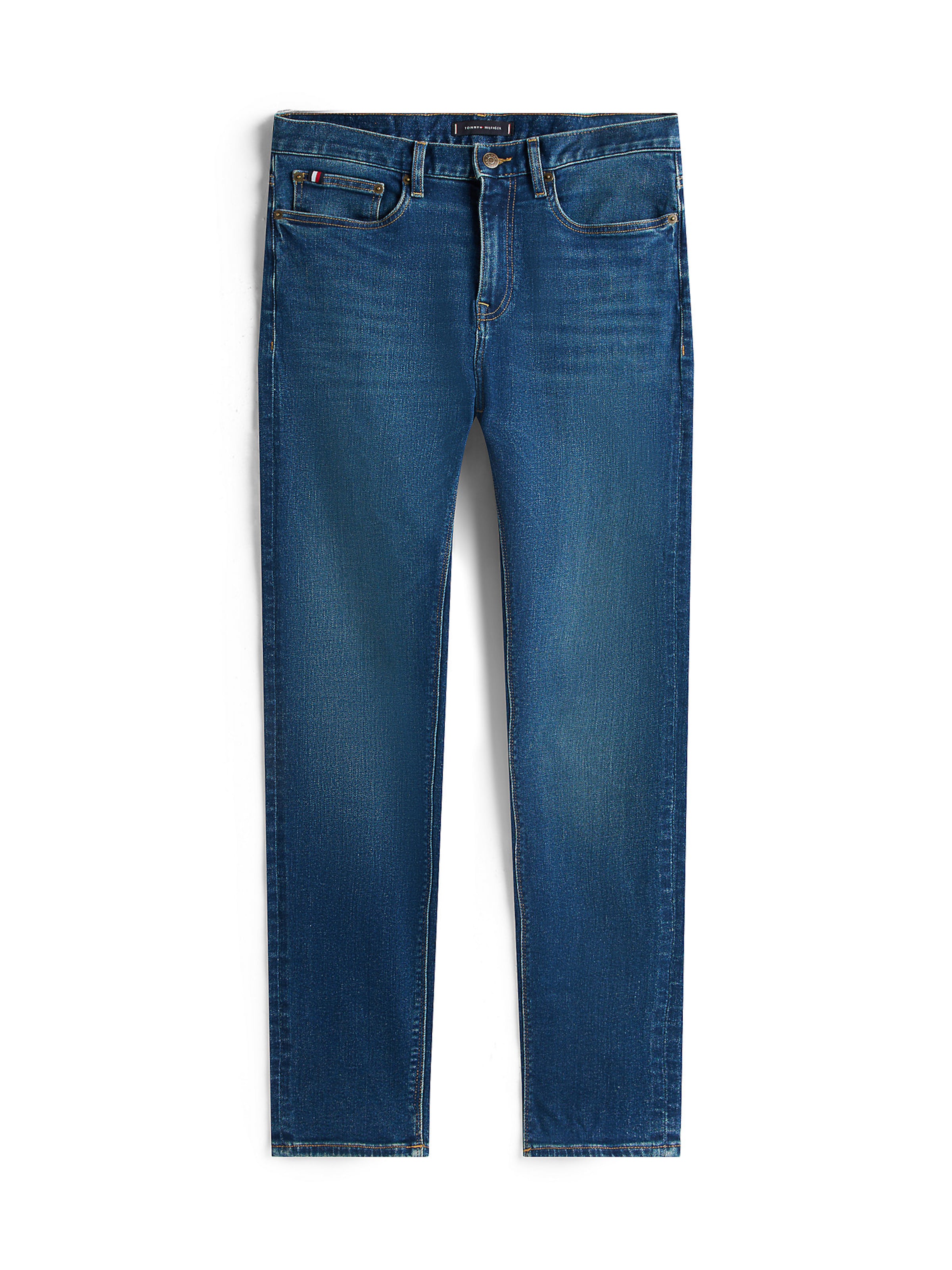TOMMY HILFIGER Slimfit Jeans 'Bleecker Whiskered' in Blauw: voorkant