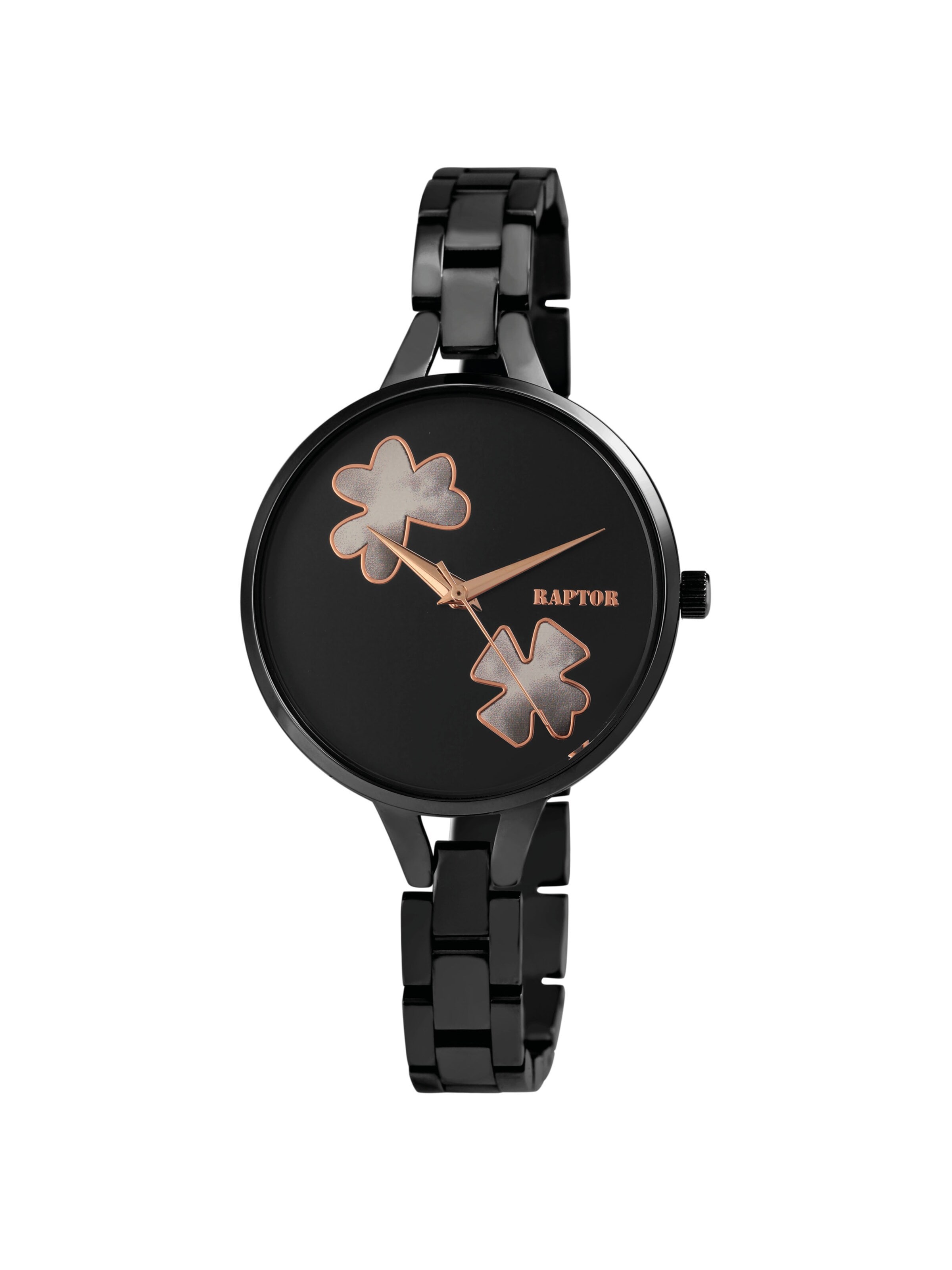 Raptor Analog Watch 'Fiona, 3 ATM' in Black: front