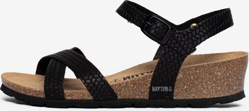 Bayton Sandal 'CANBERRA' i svart: framsida