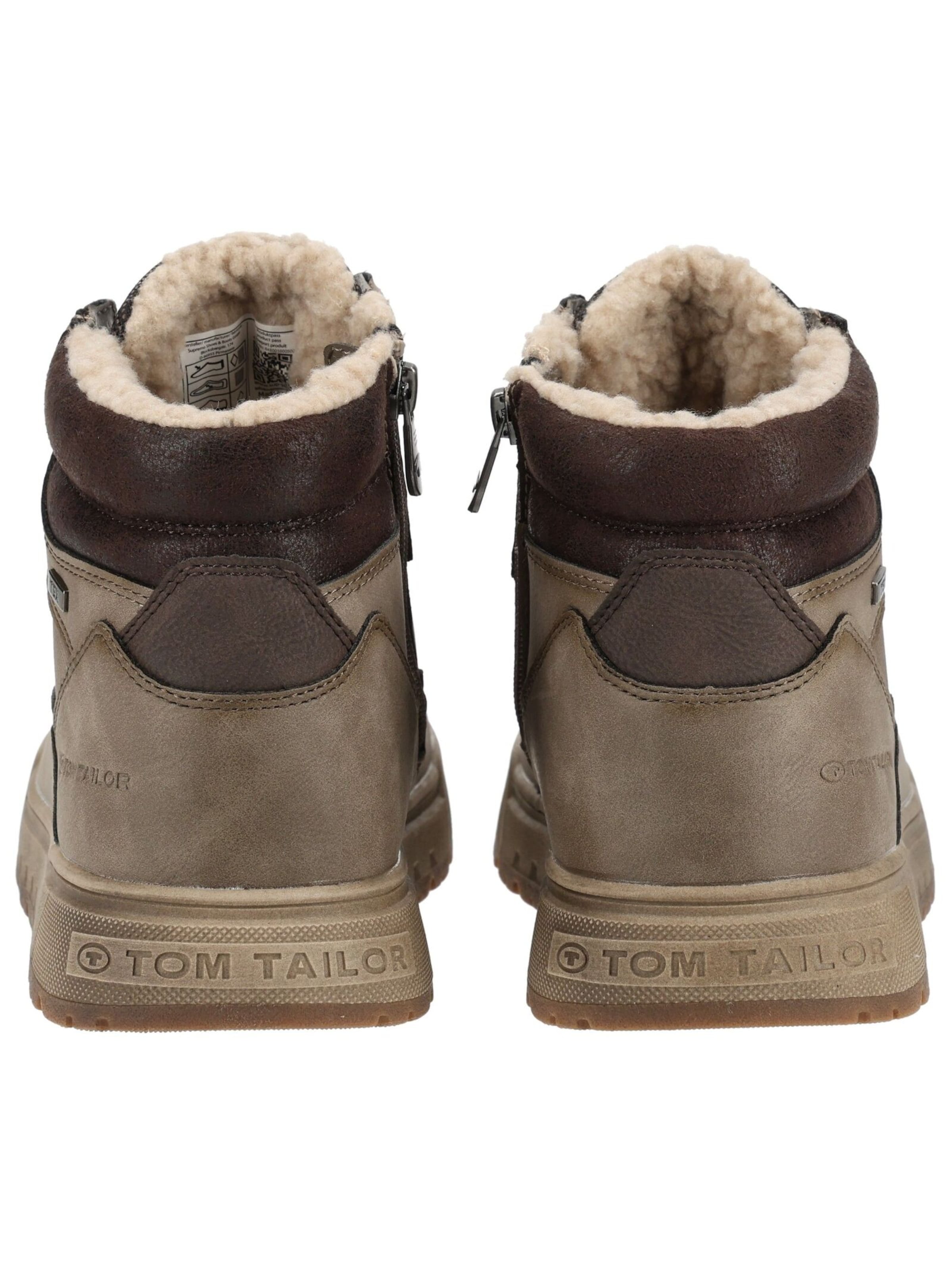 TOM TAILOR Lace-Up Boots in Grey
