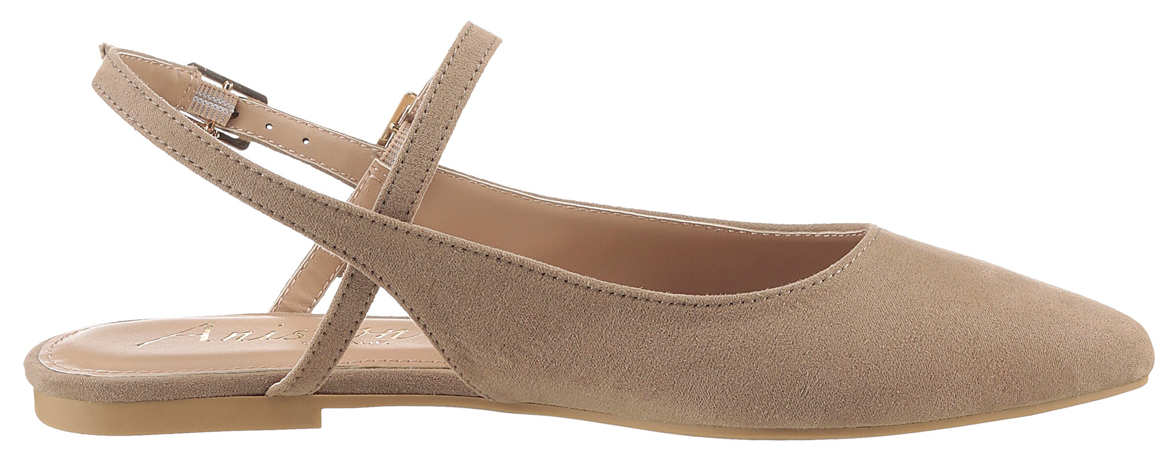 Aniston Ballet Flats with Strap in Grey