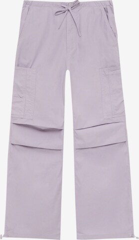 Pull&Bear Zvonové kalhoty Kapsáče – fialová: přední strana
