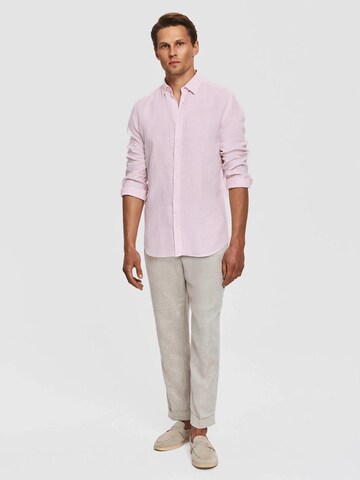 Pako Lorente Slim fit Koszula 'Lniana koszula męska w kolorze różowym Idealna na lato Pako Lorente roz. XL' w kolorze różowy