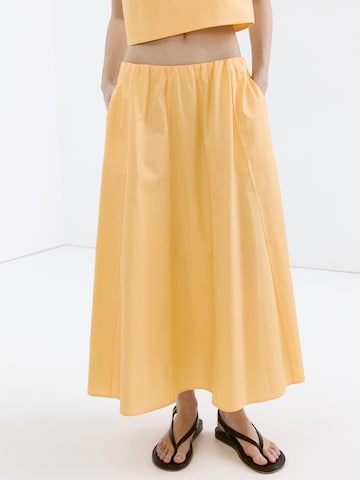 MANGO - Falda 'NEWCRETA' en amarillo