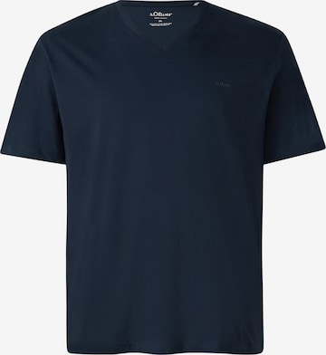 s.Oliver Men Big Sizes Shirt in Blue: front