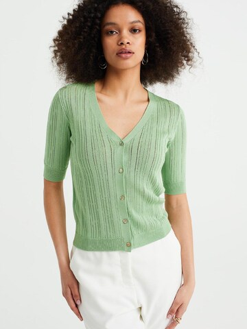 Cardigan WE Fashion en vert : devant