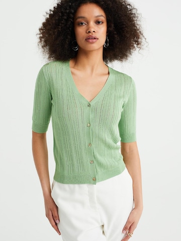 WE Fashion Knit cardigan in Green: front