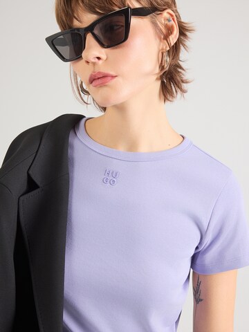 HUGO Тениска 'Deloris' в лилав