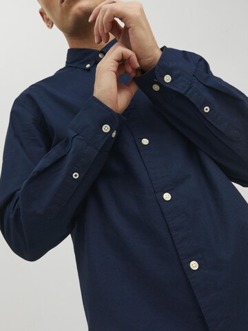 JACK & JONES Regular fit Button Up Shirt 'JJEOxford' in Blue