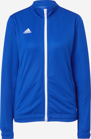 ADIDAS PERFORMANCE Athletic Zip-Up Hoodie in Blue: front