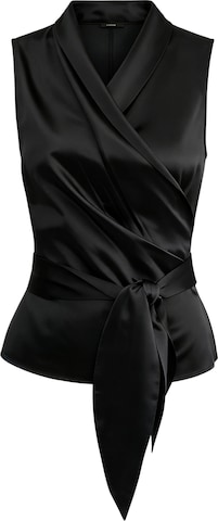 Lilysilk Blouse 'Elegante Seide Wickelbluse' in Zwart: voorkant