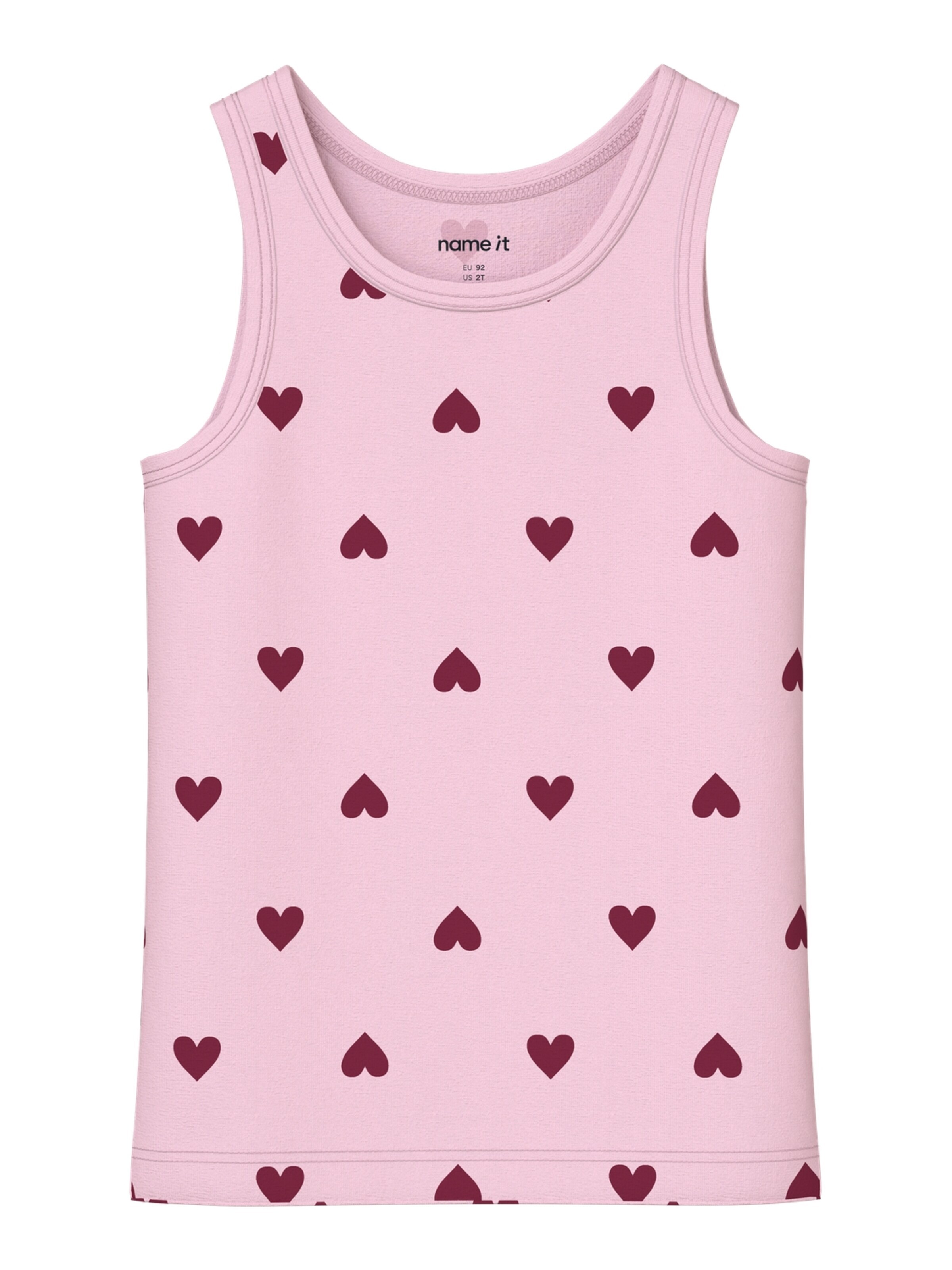 NAME IT Undertröja '2er-Pack Unterhemden Tanktops Bio-Baumwolle Nmftank' i rosa