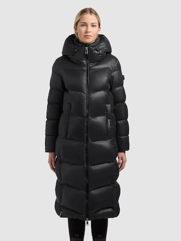 khujo Mantel 'Rabia2' in Schwarz: Vorderseite