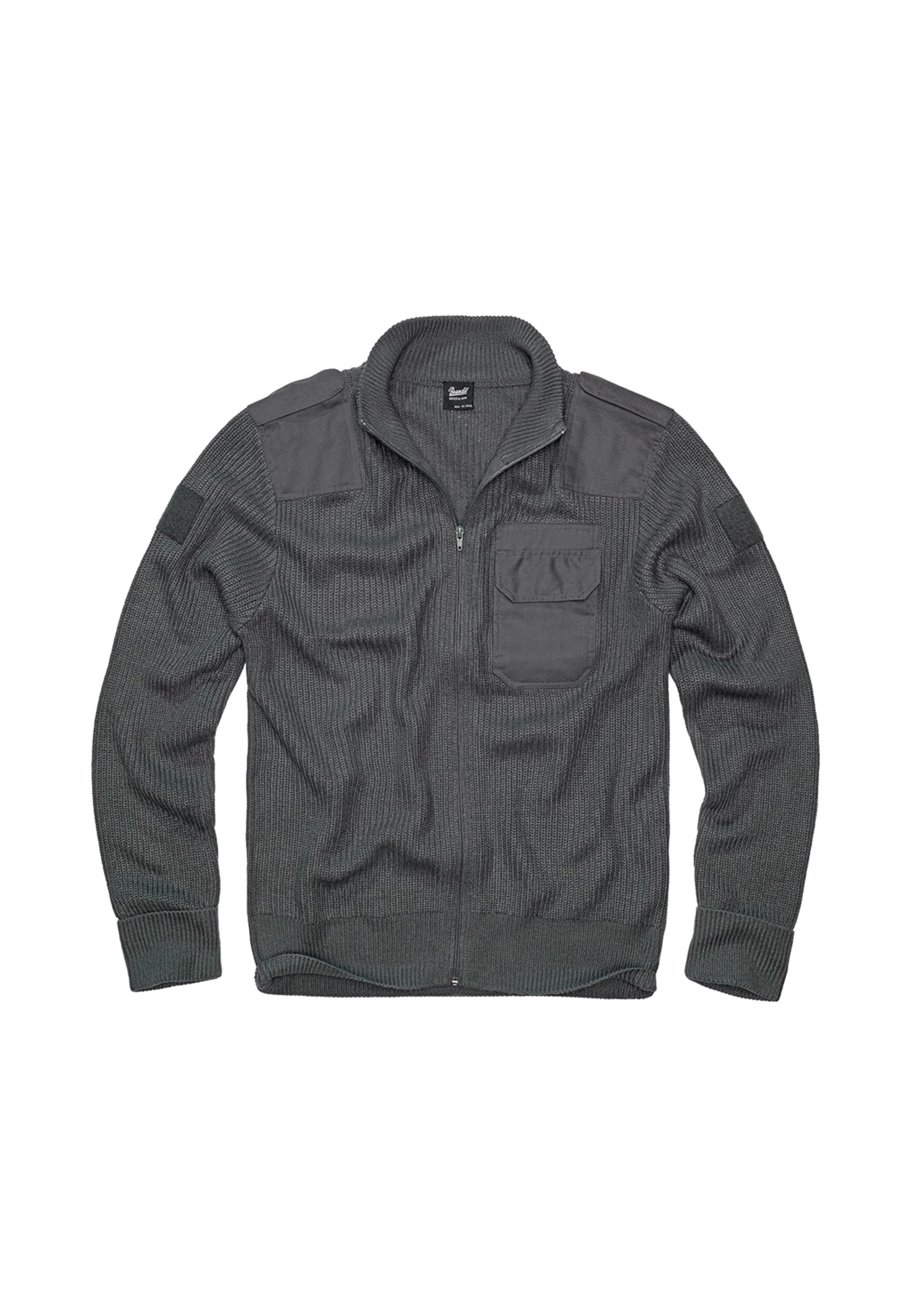 Brandit Strickjacke in Grau: Vorderseite
