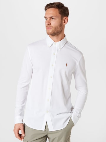 Coupe regular Chemise Polo Ralph Lauren en blanc : devant