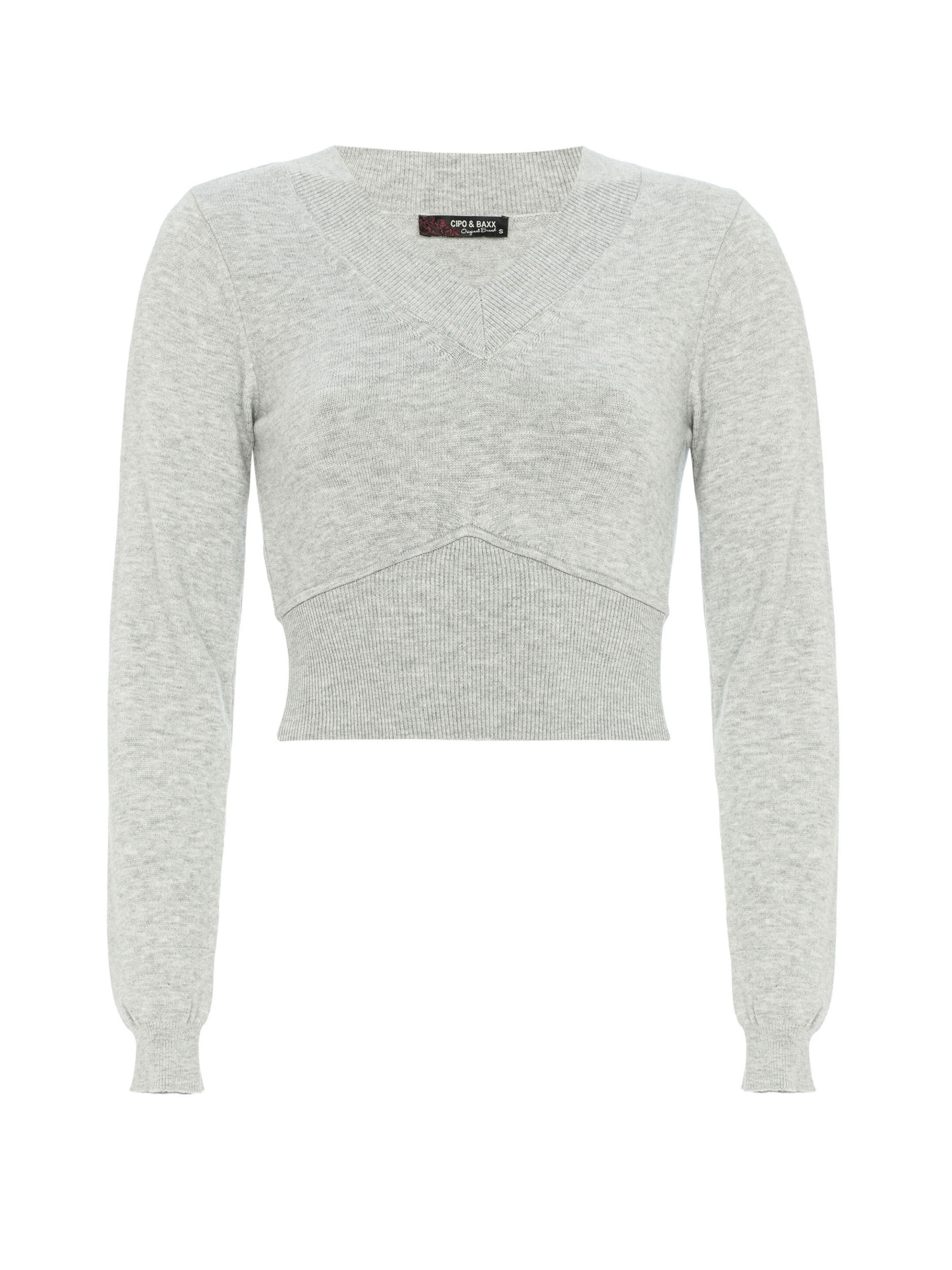Pull-over CIPO & BAXX en gris : devant