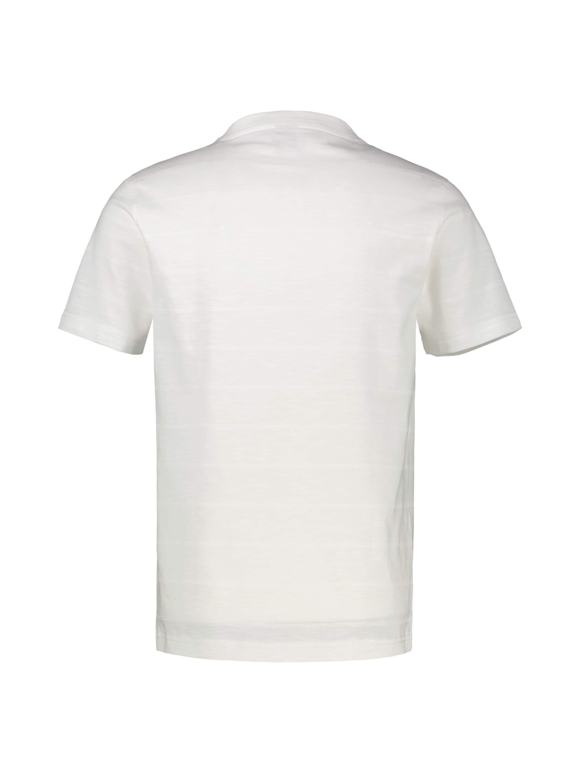 LERROS T-Shirt mit V-Neck in Strickqualität, grosse Größen in Weiß