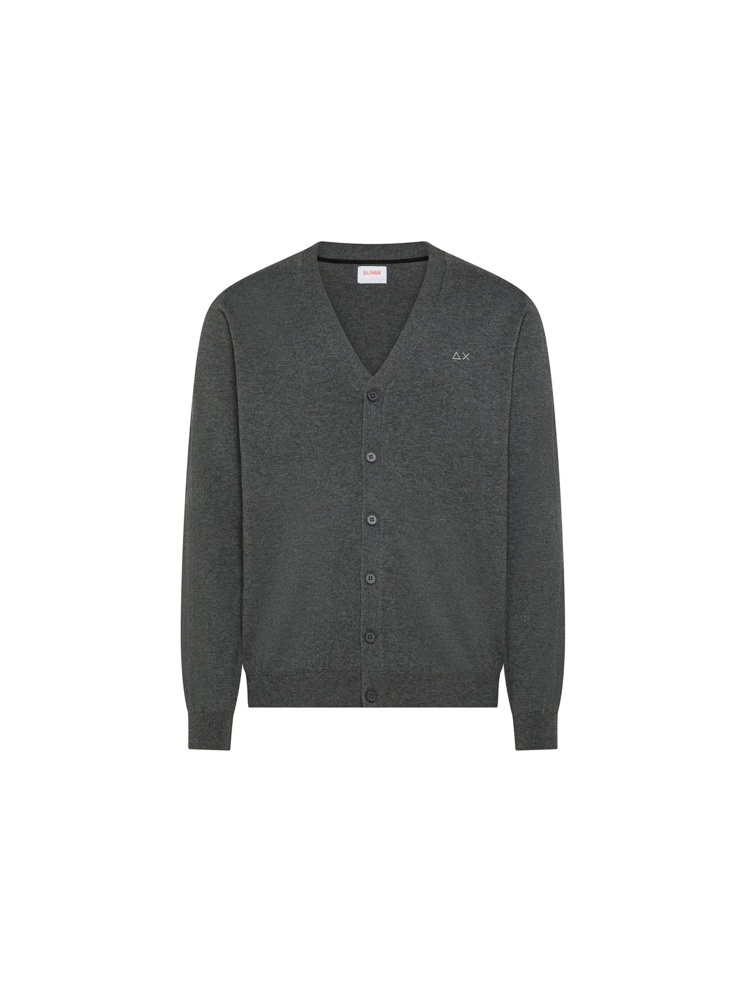 SUN68 Knit cardigan 'Men's Wool and Cotton Cardigan' in Grey: front