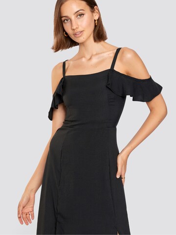 FRESHLIONS Midikleid 'Sandra' in Schwarz: Vorderseite