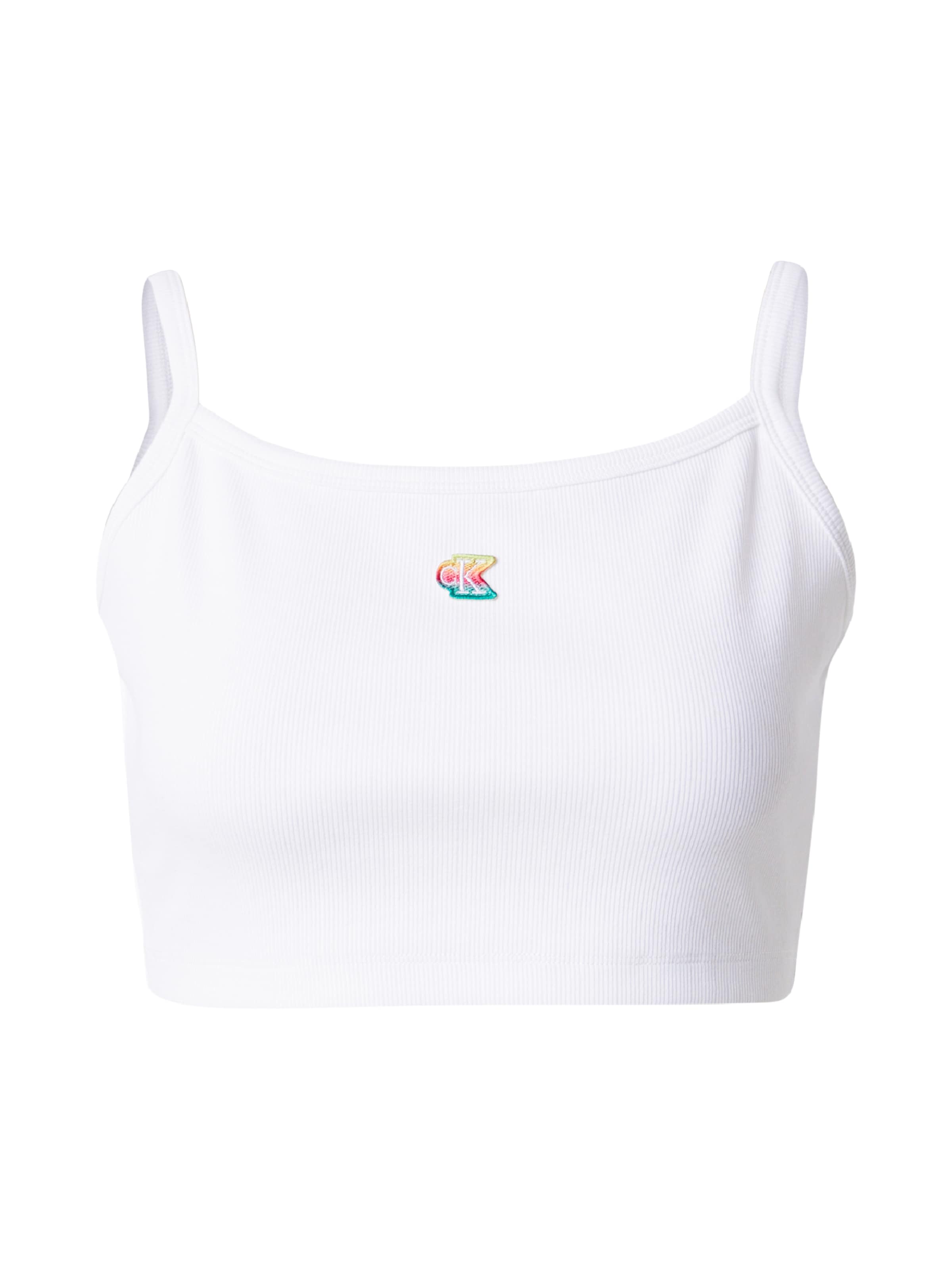 Calvin Klein Jeans Top 'PRIDE' in White: front