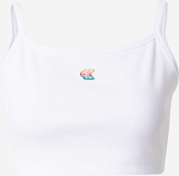 Calvin Klein Jeans Top 'PRIDE' in White: front