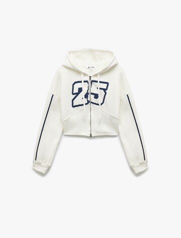 Koton Zip-Up Hoodie in White