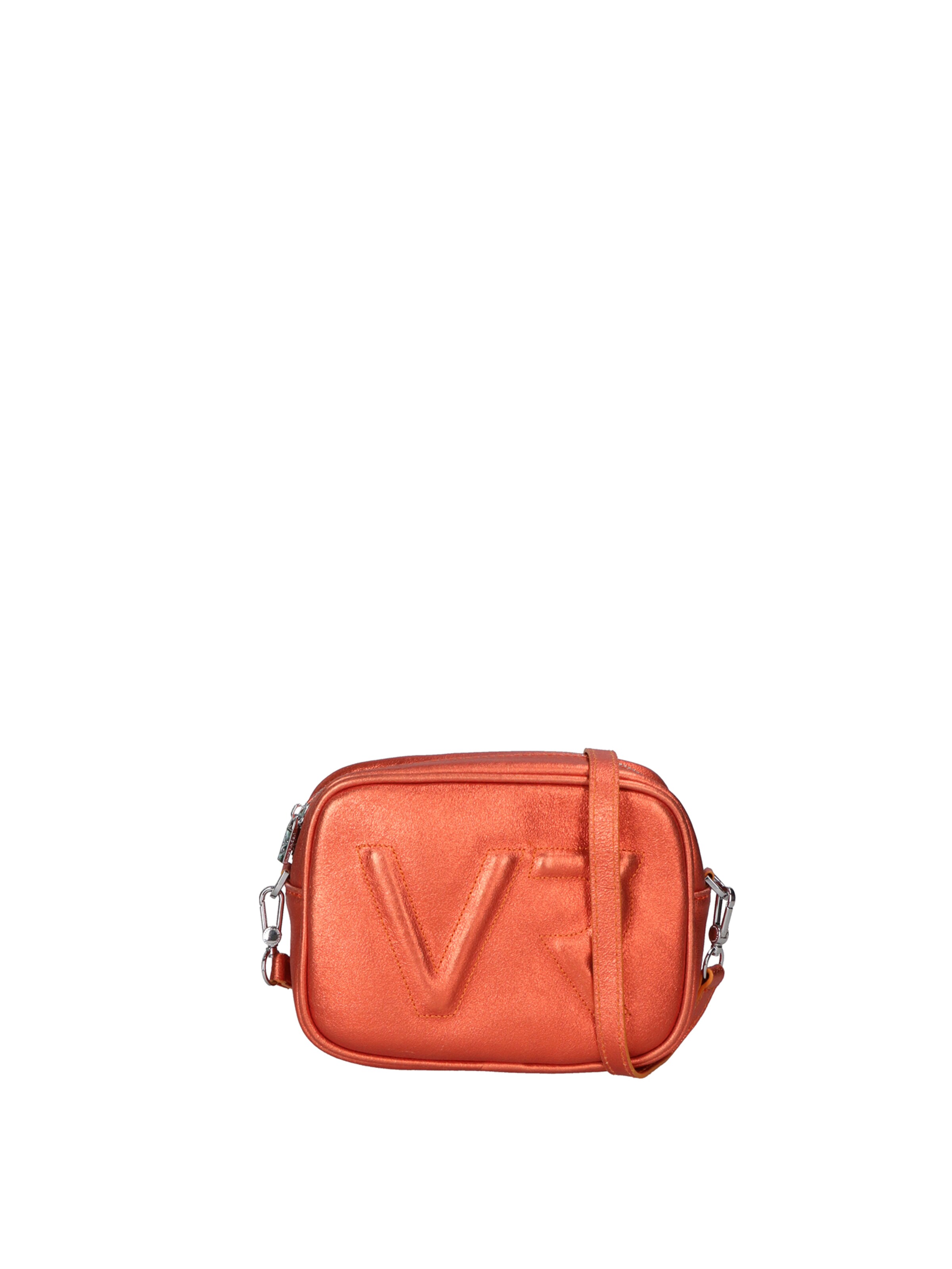 Borsa a tracolla 'Borsa a Tracolla Donna Pelle Laminata con Zip' di Virginia Rhinè in rosa: frontale