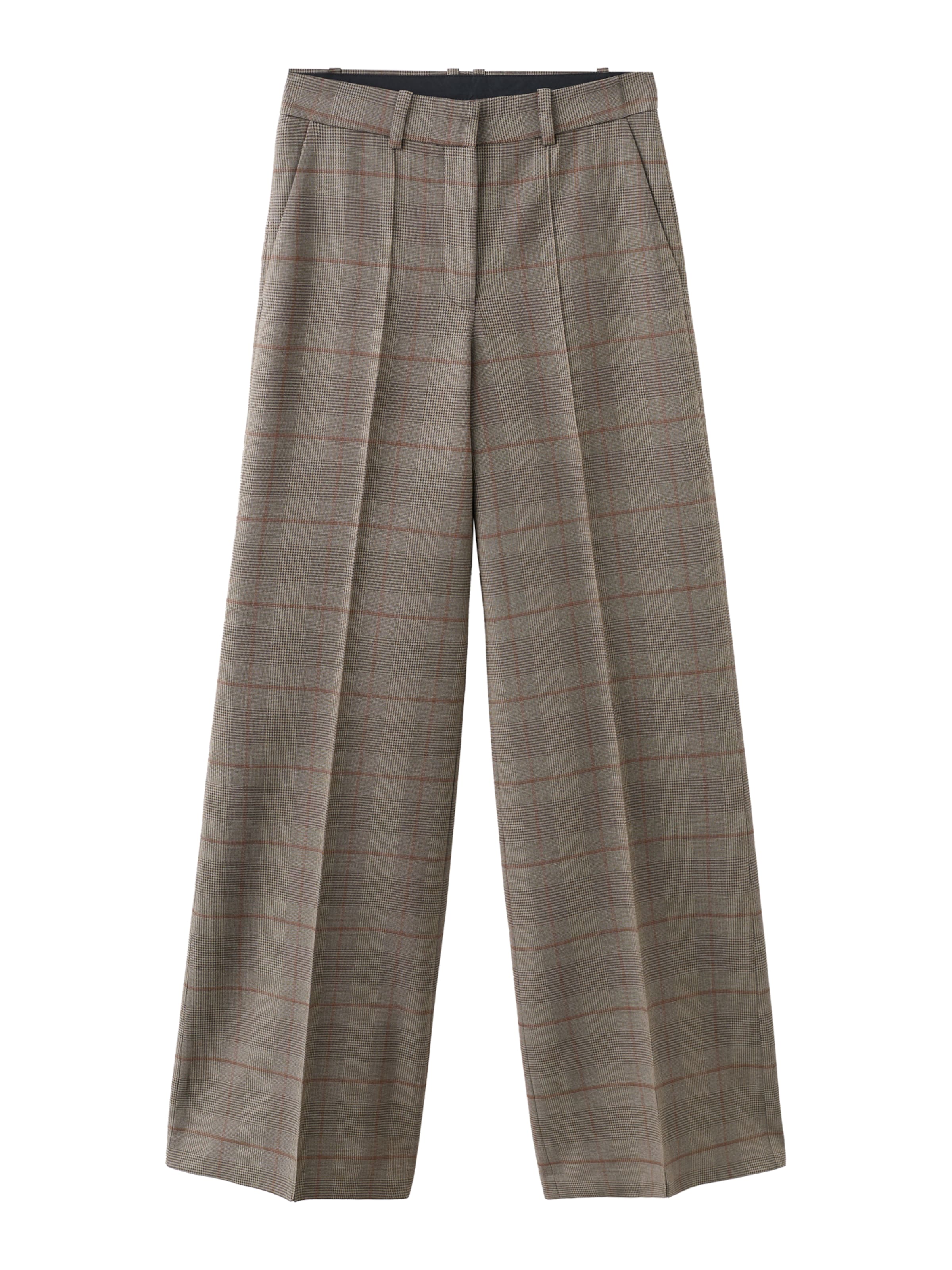 MANGO Wide Leg Bukser med fals 'MONET' i brun: forside