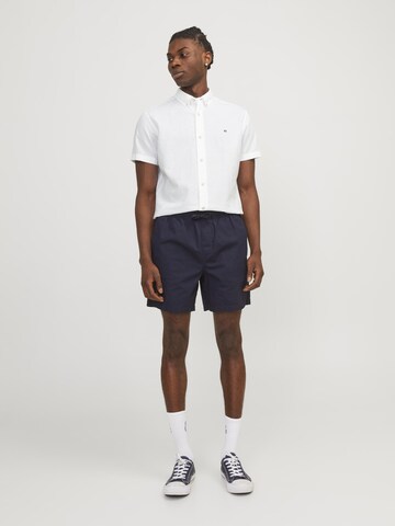 JACK & JONES Slim fit Button Up Shirt 'SUMMER' in White