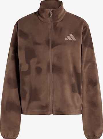 Giacca di pile funzionale di ADIDAS TERREX in marrone: frontale
