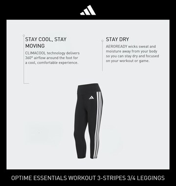 ADIDAS PERFORMANCE Skinny Workout Pants 'Optime Essentials' in Black