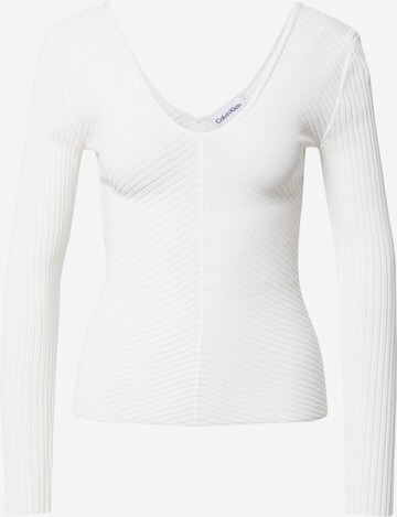 Calvin Klein Regular Sweater in White: front