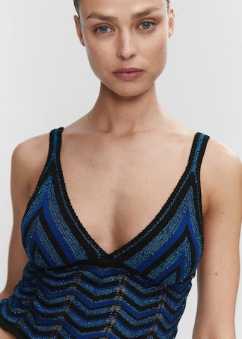 MANGO Knitted Top 'Exit' in Blue