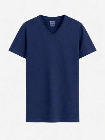 PANTONECLO Shirt 'Pantoneclo Men’s V-Neck Short Sleeve T-Shirt' in Blue: front