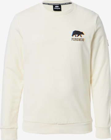 FORSBERG Sweatshirt 'mit kleinem Anaglyph-Logo' in Beige: Vorderseite