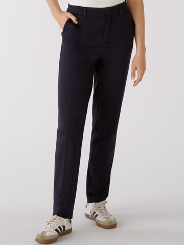 OUI Slim fit Pleated Pants 'FEYLIA' in Blue: front