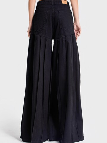 IT'S BASIC Wide leg Jeans 'Elephant Relaxed Mid Rise Jeans' in Black