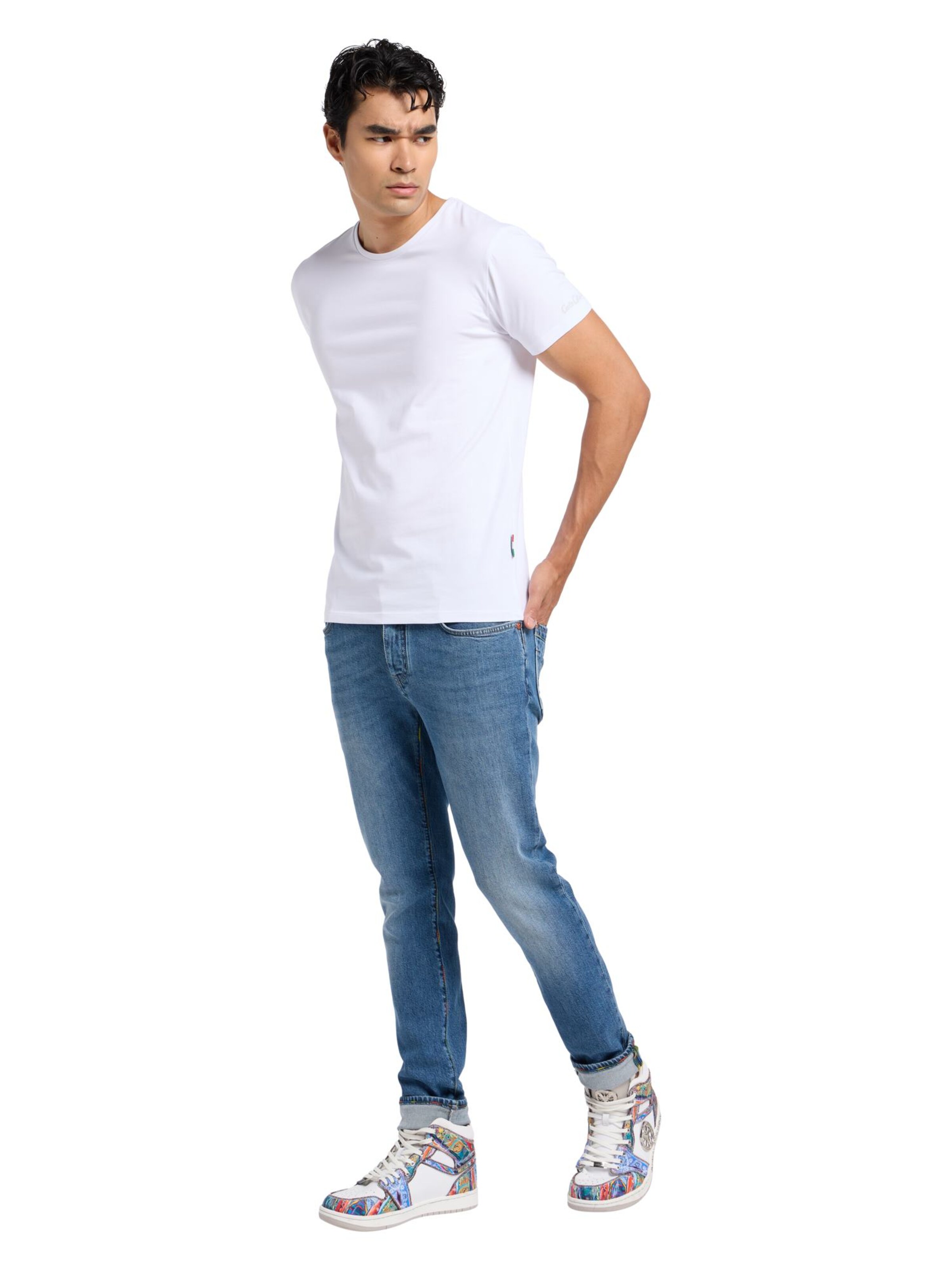 T-Shirt 'Cavallaro' Carlo Colucci en blanc