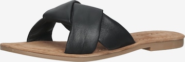 LAZAMANI Mules in Black: front