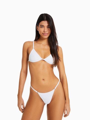 Bershka Triangel Bikinitop in Wit: voorkant