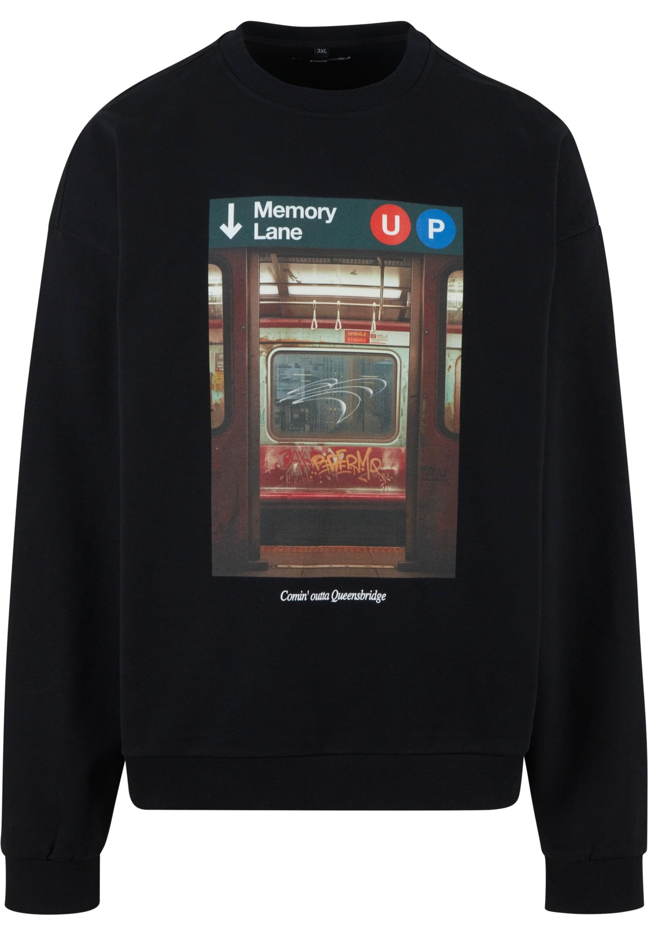 MT Upscale Sweatshirt 'Memory Lane' in Black: front