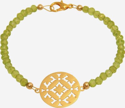 Gemshine Armband 'Yoga Mandala' in de kleur Goud / Groen, Productweergave